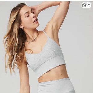 Alosoft Lavish Bra - Athletic Heather Grey S small
